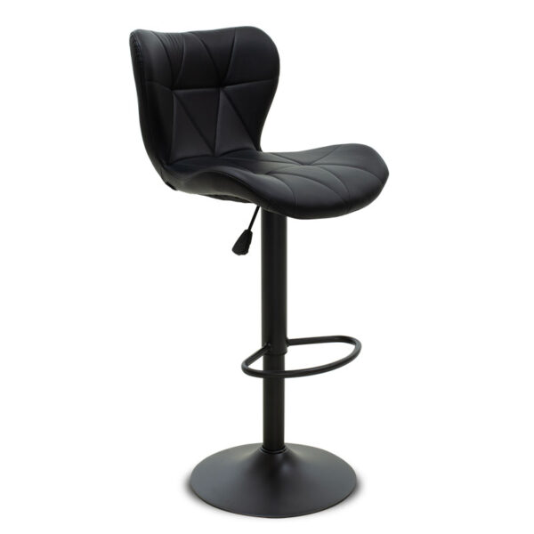 Bar stool Cozi pakoworld adjustable height black matte metal with PU in black 001-000052