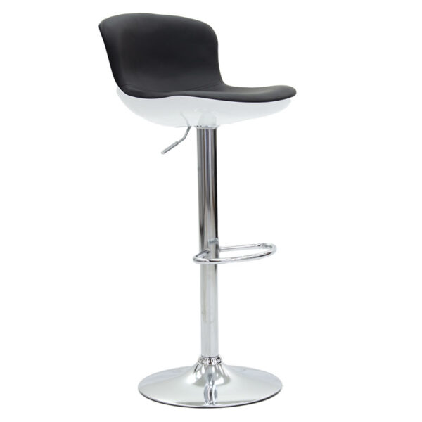 Bar stool Cosy I pakoworld PP/PU blackwhite-metal chrome 001-000070