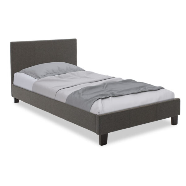 Bed Nevil pakoworld in dark grey fabric 100x200cm 006-000019