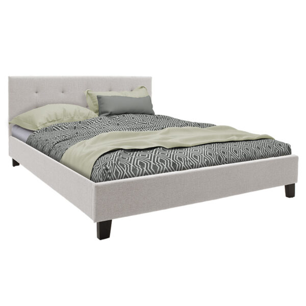 Double bed Mago pakoworld in ivory fabric 160x200cm 006-000041