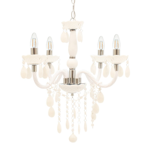 Hanging metal ceiling light PWL-0952 pakoworld Å14 acrylic in white color 43x43x135cm 009-000105