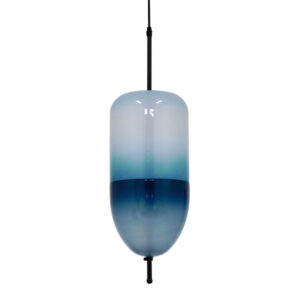 GloboStar® TEARDROP 01504 Μοντέρνο Κρεμαστό Φωτιστικό Οροφής Τρίφωοτο 3 x G4 Γυάλινο Τιρκουάζ Διάφανο Φ20 x Υ65cm