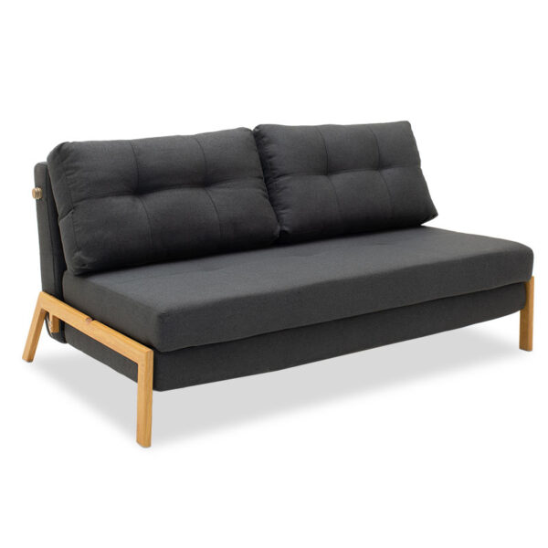 Armchair - bed Fancy pakoworld with fabric in dark grey colour 150x92x77cm 024-000010