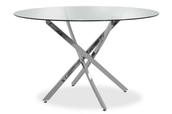 Dining table Steve pakoworld round with transparent glass D120x74,5cm 029-000030