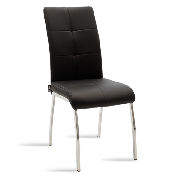 Chair Ariadne pakoworld PU black-chrome leg 029-000069