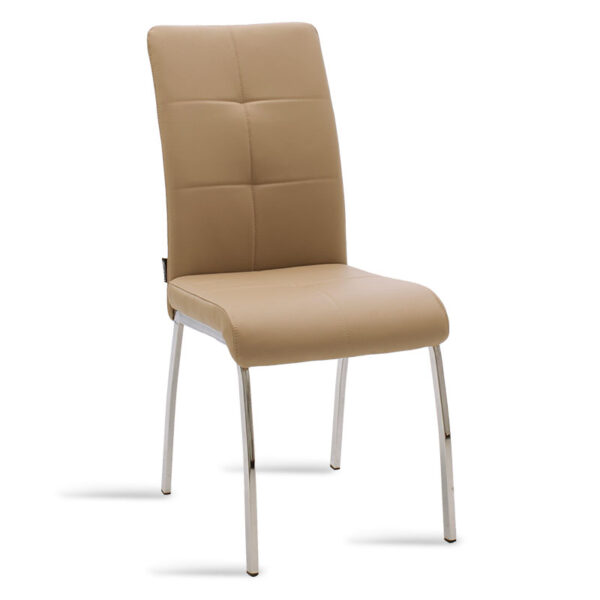 Chair Ariadne pakoworld PU mocha-chrome leg 029-000071