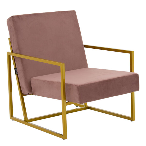 Armchair Evelyn pakoworld velvet rotten apple-golden 62x73x75cm 029-000131