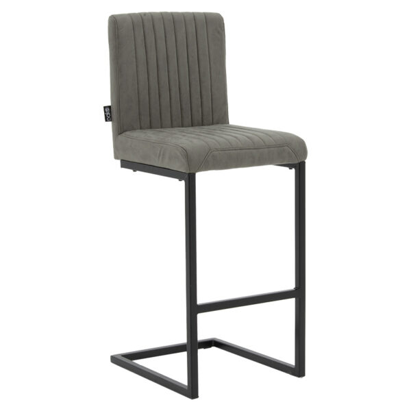 Bar Stool Maclean pakoworld fabric grey-black base 029-000149