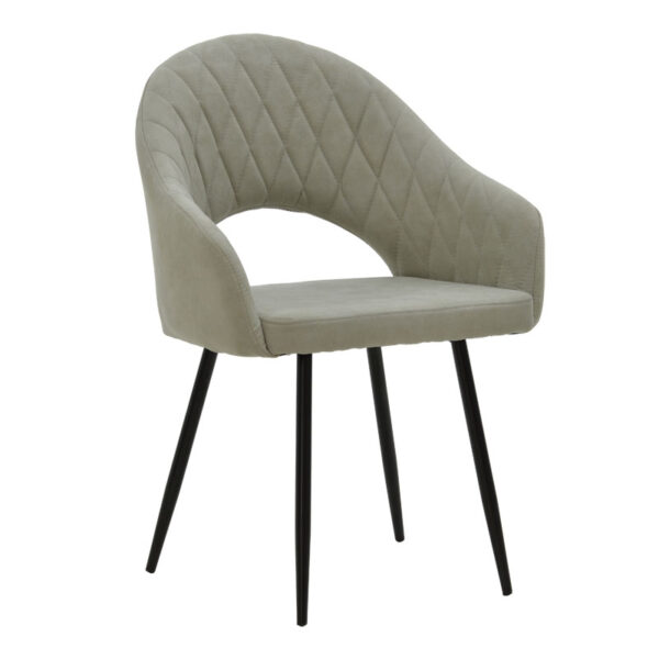 Armchair Macie pakoworld fabric antique grey-black 58x50x85cm 029-000150