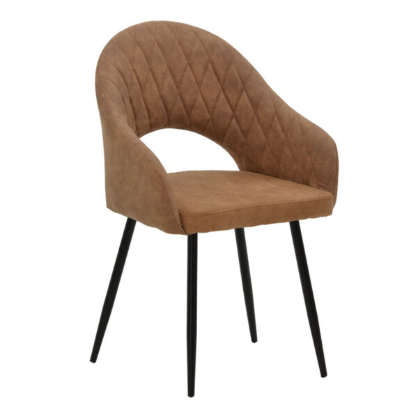 Armchair Macie pakoworld fabric antique brown-black 58x50x85cm 029-000151
