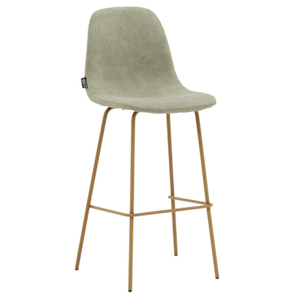 Bar Stool Bella metal natural legs - fabric antique grey color 029-000165