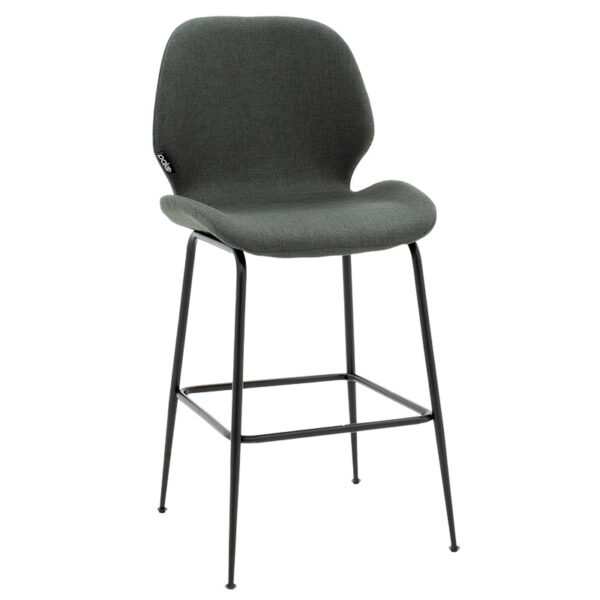 Bar Stool Impel metal black legs-fabric dark grey 029-000187