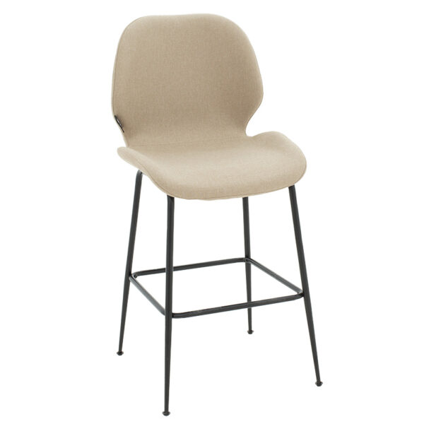 Bar Stool Impel metal black legs-fabric beige 029-000188