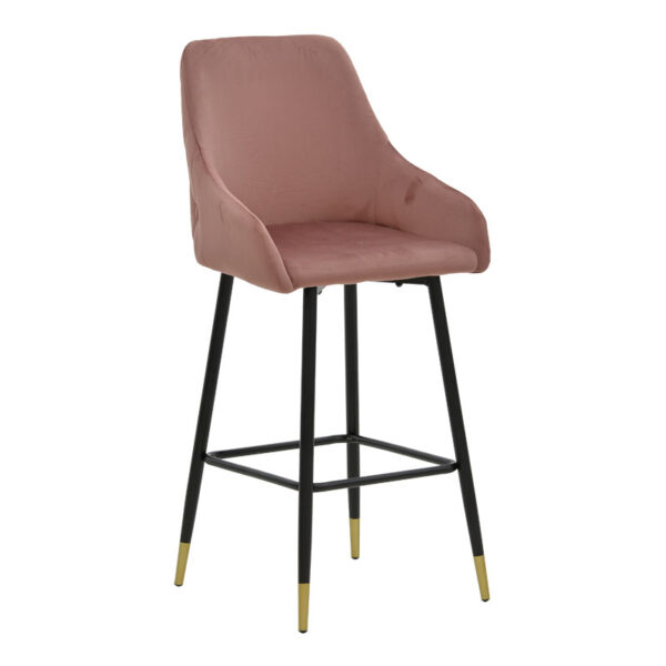 Bar Stool Lithe metal golden black legs-velvet rotten apple 47x44x98cm 029-000202