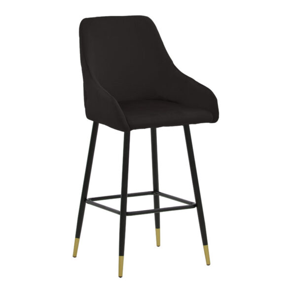 Bar Stool Lithe metal golden legs-velvet black 47x44x98cm 029-000203