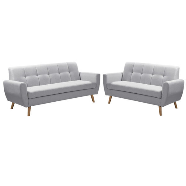 Sofa set 2pcs Decency pakoworld fabric grey 035-000083