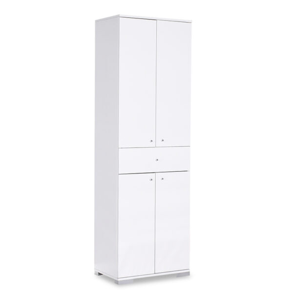Multipurpose cabinet Chad pakoworld in white gloss color 60x40x187cm 039-000142