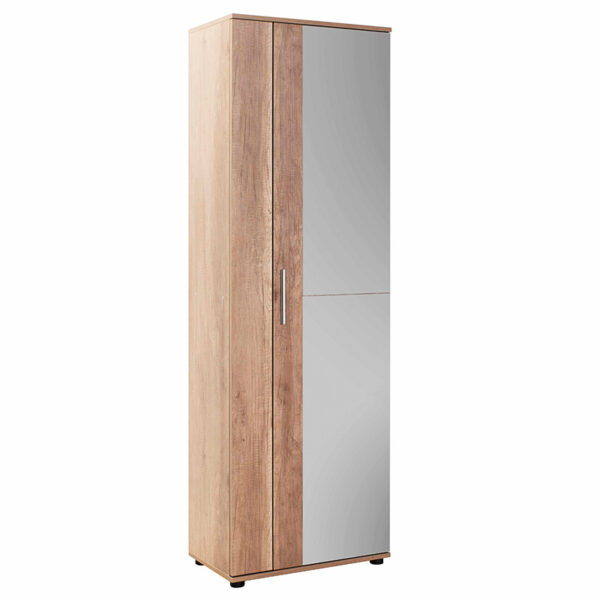 Entrance furniture-shoe cabinet Porto pakoworld with mirror 25 pairs natural 60x36x187cm 039-000182
