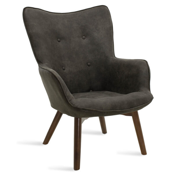 Armchair Kido pakoworld fabric in dark brown color 046-000010