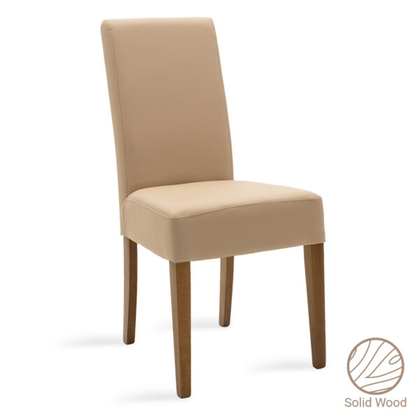 Chair Ditta pakoworld with mocha pu - wooden legs walnut 047-000031