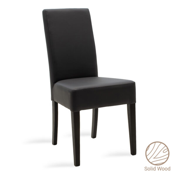 Chair Ditta pakoworld with dark grey pu - wooden legs wenge 047-000035