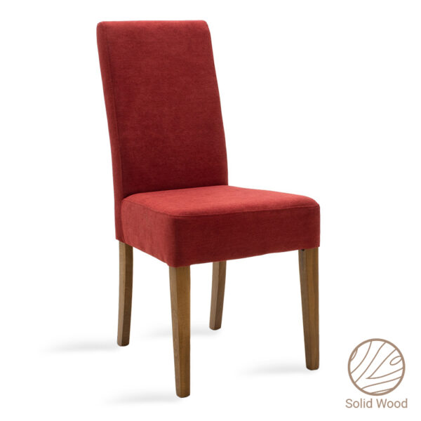 Chair Ditta pakoworld with red fabric - wooden legs walnut 047-000040