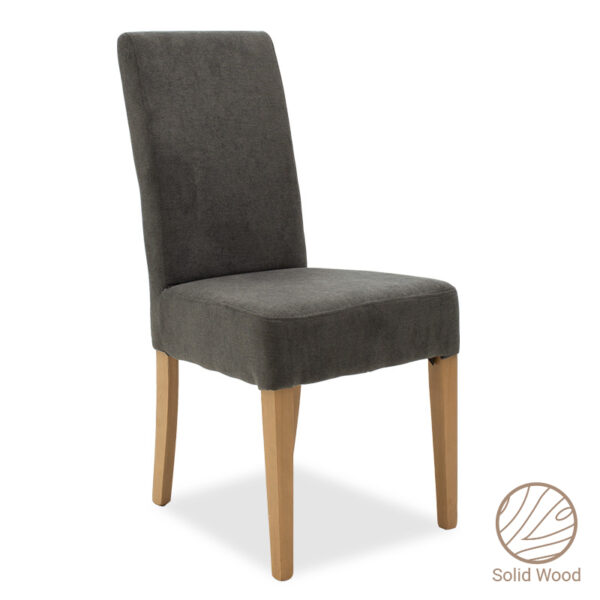 Chair Ditta pakoworld with anthracite fabric - wooden legs sonoma 047-000046