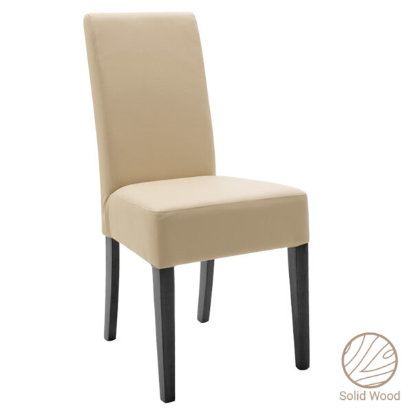 Chair Ditta pakoworld with ecru pu - wooden legs black 047-000050