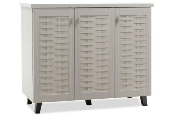 Shoe cabinet MANTAM pakoworld 16 pairs white-grey 115.5x40x92cm 049-000005