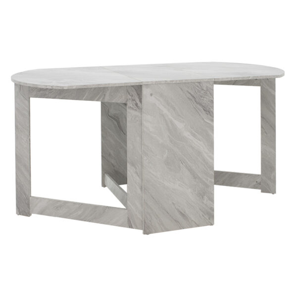 Dining table Nadine pakoworld polymorphic-extendable color white marble 160x80x76.5cm 049-000060