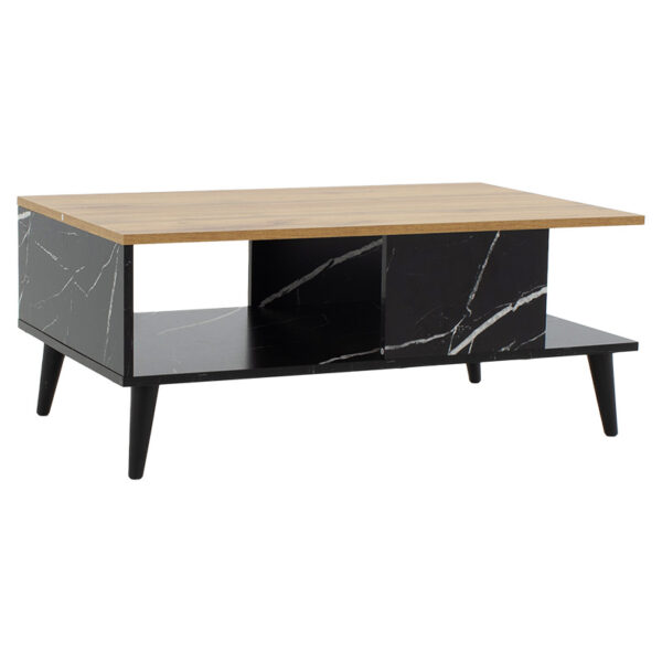 Coffee table Moses pakoworld color sonoma-black marble 90x54x37.5cm 049-000065