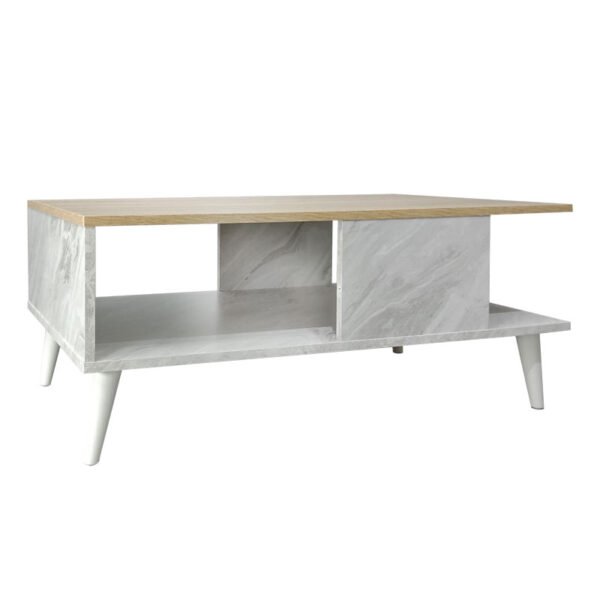 Coffee table Moses pakoworld color sonoma-white marble 90x54x37.5cm 049-000066