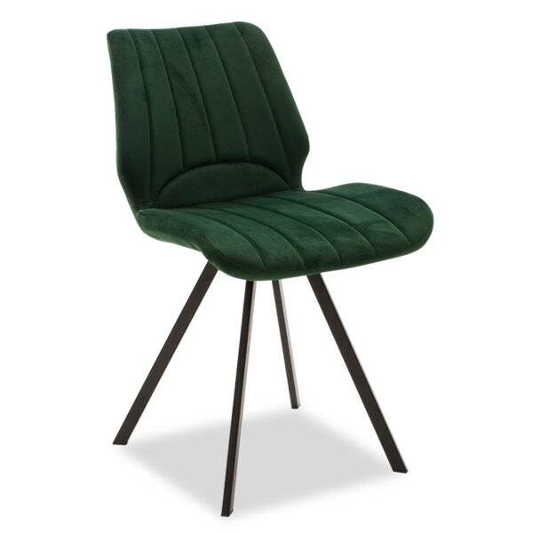 Sabia pakoworld velvet chair dark green-black leg 058-000011