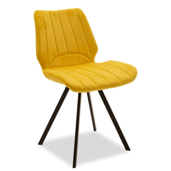 Chair Sabia pakoworld velvet yellow-black leg 058-000012