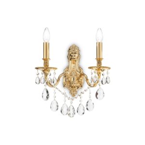 IDEAL LUX Απλίκα Τοίχου GIOCONDA 2xE14 Χρυσού Χρώματος - 060491