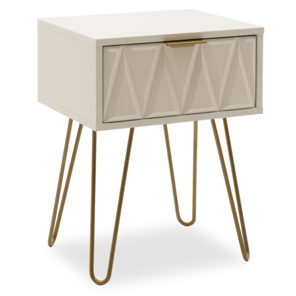 Nightstand Isla pakoworld in white painting-golden color 42x35x55cm 066-000009