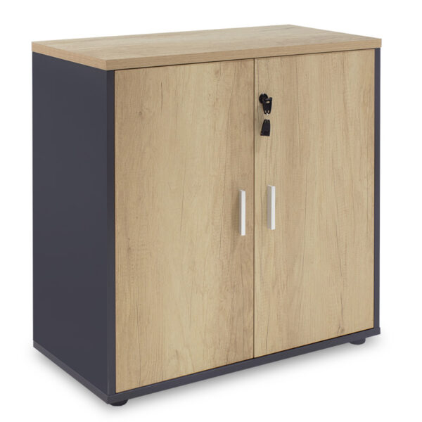Bookcase Lotus pakoworld in oak - dark grey color 80x40x80cm 069-000019