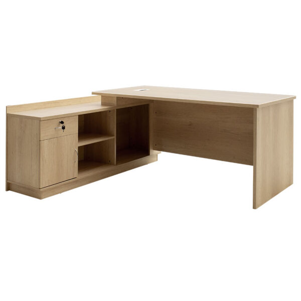 Commercial L shaped corner desk Amazon pakoworld sonoma 180x160x76cm 069-000027