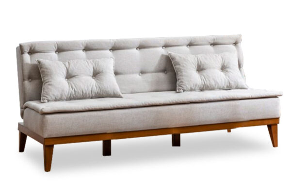 3 seater sofa-bed PWF-0179 fabric cream color 180x80x78cm 071-000458