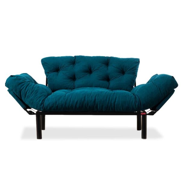 2seater sofa bed PWF-0018 pakoworld fabric in petrol blue color 155x73x85cm 071-000663