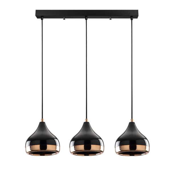 Φωτιστικό οροφής τρίφωτο Elprecious pakoworld μαύρο-bronze 67x17x110εκ 071-001036