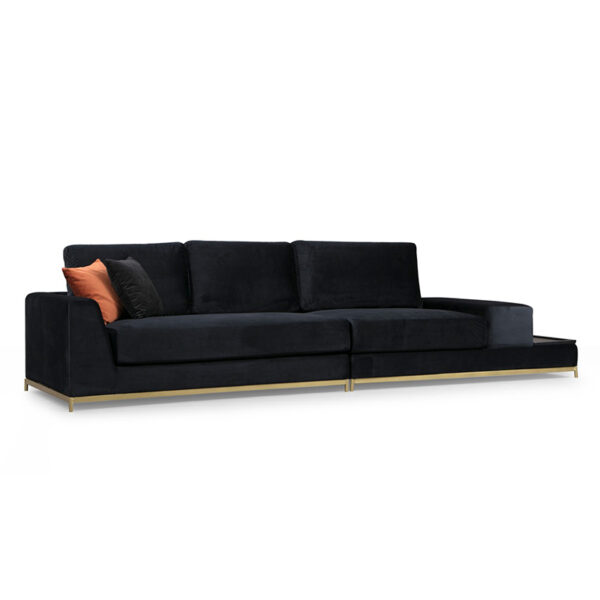 3-seater sofa PWF-0511 pakoworld fabric black-golden 320x102x84cm 071-001137