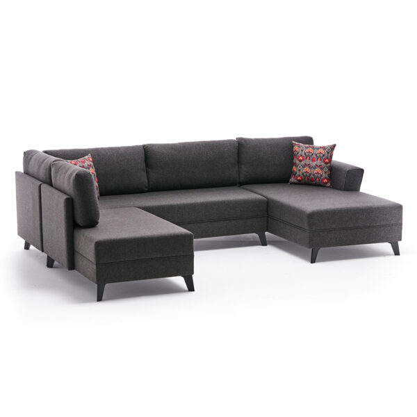 Versatile corner sofa-bed PWF-0536 pakoworld anthracite fabric 300x202x78cm 071-001189