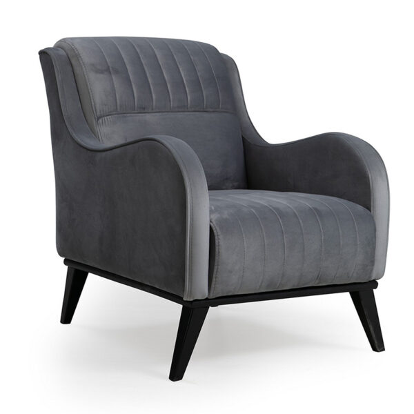 Armchair PWF-0515 pakoworld velvet anthracite-black 70x90x87cm 071-001193