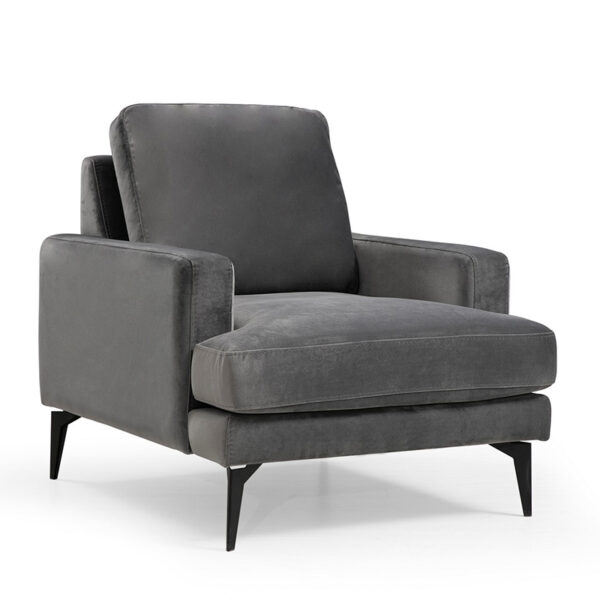 Armchair Fortune pakoworld velvet anthracite black 80x90x88cm 071-001208