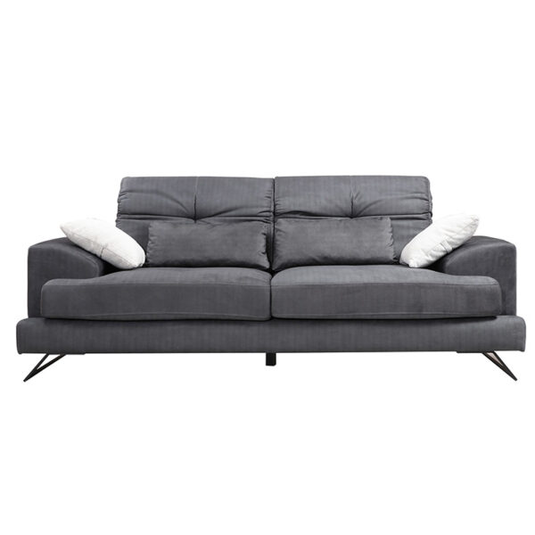 2 seater sofa PWF-0508 pakoworld anthracite fabric-black 185x79x92cm 071-001240
