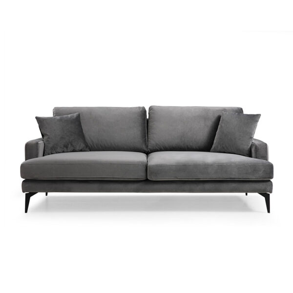 3-seater sofa Fortune pakoworld velvet anthracite-black 205x90x88cm 071-001254