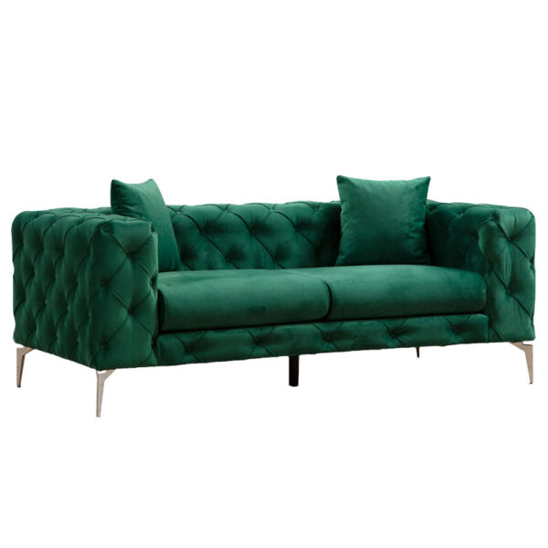 2 seater Chesterfield type sofa PWF-0579 pakoworld fabric green 197x90x73cm 071-001326