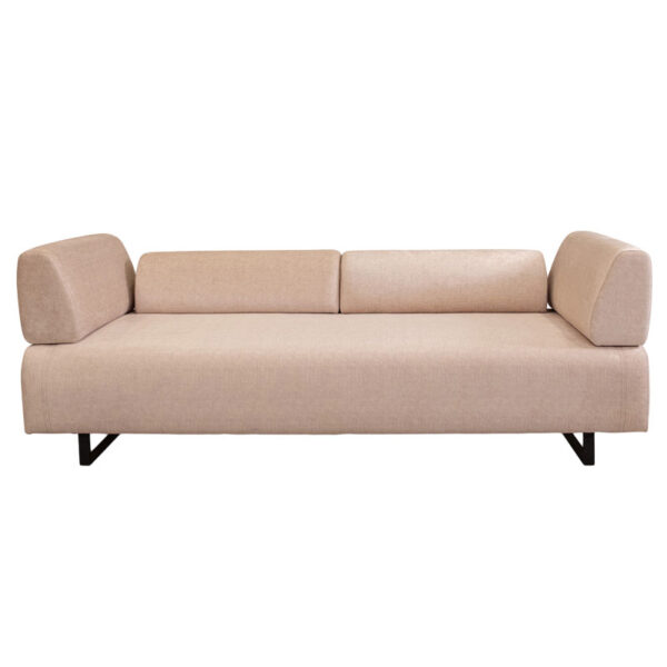 Sofa bed PWF-0595 pakoworld 3 seater fabric beige 220x90x80cm 071-001343