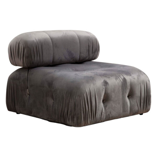 Armchair Divine velvetish grey 95x95x75cm 071-001442